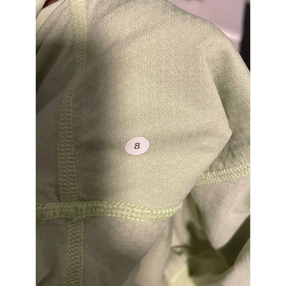 Lululemon Womens Run Tame Me Tank Top Size 8 Neon Yellow Drawstring Cinched READ - Picture 5 of 8